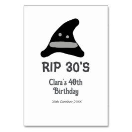 Gray black RIP 30's 40th birthday witch hat hallow テーブルナンバー