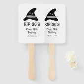 Gray black RIP 30's 40th birthday witch hat hallow ハンドファン (正面&裏面)