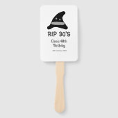 Gray black RIP 30's 40th birthday witch hat hallow ハンドファン (正面)