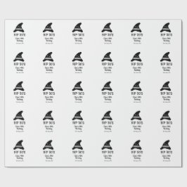 Gray black RIP 30's 40th birthday witch hat hallow ラッピングペーパー