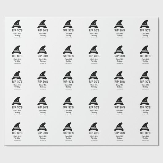 Gray black RIP 30's 40th birthday witch hat hallow ラッピングペーパー (フラット)