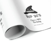 Gray black RIP 30's 40th birthday witch hat hallow ラッピングペーパー (ロールコーナー)