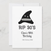 Gray black RIP 30's 40th birthday witch hat hallow 招待状 (裏面)