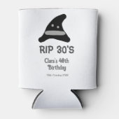 Gray black RIP 30's 40th birthday witch hat hallow 缶クーラー (正面)