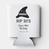 Gray black RIP 30's 40th birthday witch hat hallow 缶クーラー (裏面)