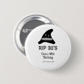 Gray black RIP 30's 40th birthday witch hat hallow 缶バッジ (正面&裏面)