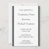 Gray Black Striped Custom 5x7" Graduation 招待状 (正面)