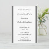 Gray Black Striped Custom 5x7" Graduation 招待状 (スタンド正面)