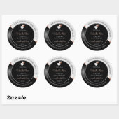 Gray Black Wavy Rose Gold Hearts Product Labels ラウンドシール (シート)