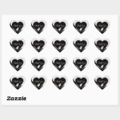 Gray Black Wavy Rose Gold with Hearts Thank You ハートシール (シート)