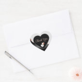 Gray Black Wavy Rose Gold with Hearts Thank You ハートシール (封筒)