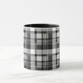 Gray Black White Madras Plaid Design  マグカップ (中央)