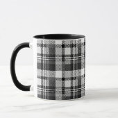 Gray Black White Madras Plaid Design  マグカップ (左)