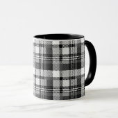 Gray Black White Madras Plaid Design  マグカップ (正面右)