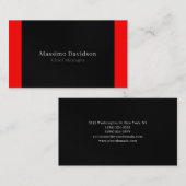 Gray Black White Red Stripes Simple Serif Font 名刺 (正面/裏面)