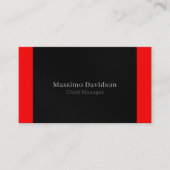 Gray Black White Red Stripes Simple Serif Font 名刺 (正面)