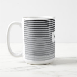 Gray, Black, White Stripes コーヒーマグカップ