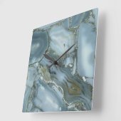 Gray/ Blue/ Gold agate printed acrylic wall clock スクエア壁時計 (傾斜)