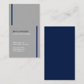 Gray blue minimal elegant masculine professional 名刺 (正面/裏面)