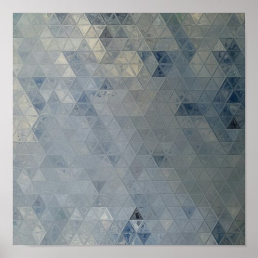Gray & Blue Mosaic Marble Tiles ポスター (正面)