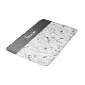 Gray Blue Watercolor Wildflower Monogram  バスマット (アングル)