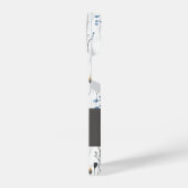 Gray Blue Watercolor Wildflower Name iPhoneケース (左側面)