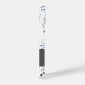 Gray Blue Watercolor Wildflower Name iPhoneケース (右側面)