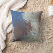 Gray Blue White Abstract Brushstrokes クッション (ブランケット)