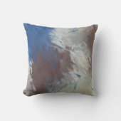 Gray Blue White Abstract Brushstrokes クッション (正面)