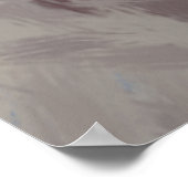  Gray Blue White Abstract Brushstrokes ポスター (角)