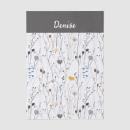 Gray Blue Wildflower Watercolor 薄葉紙