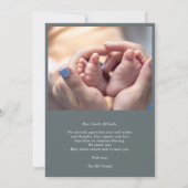 Gray Boho Photo Hello Baby Announcement Card 招待状 (裏面)