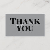 Gray Bold Thank You Card Social Media Small Busine 名刺 (正面)