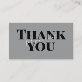 Gray Bold Thank You Card Social Media Small Busine 名刺