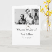 Gray bow cheers to 60 years anniversary wedding  カード (黄色い花)