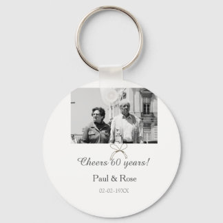 Gray bow cheers to 60 years anniversary wedding  キーホルダー