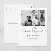 Gray bow cheers to 60 years anniversary wedding  ポストカード (正面/裏面)