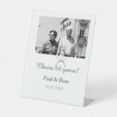 Gray bow cheers to 60 years anniversary wedding  台座サイン (正面)