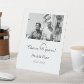 Gray bow cheers to 60 years anniversary wedding  台座サイン (インサイチュ)