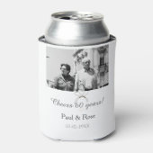 Gray bow cheers to 60 years anniversary wedding  缶クーラー (缶正面)