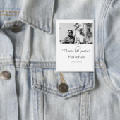 Gray bow cheers to 60 years anniversary wedding  缶バッジ (インサイチュ)