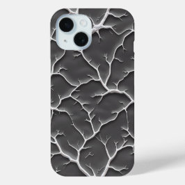 Gray Branch Texture iPhone Case Minimal Style iPhone 15ケース