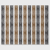 Gray Brown Geometric Diamond Stripes ラッピングペーパー (フラット)