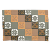 Gray Brown Orange Classic European Mosaic Tiles 枕カバー (正面)