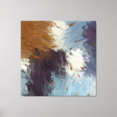 Gray Brown Taupe White Abstract Brushstrokes キャンバスプリント (正面)