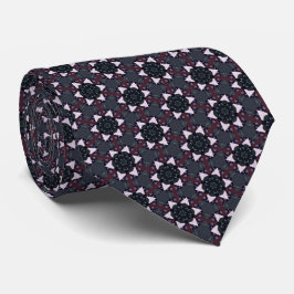 Gray Burgundy and Blue Floral Neck Tie ネクタイ