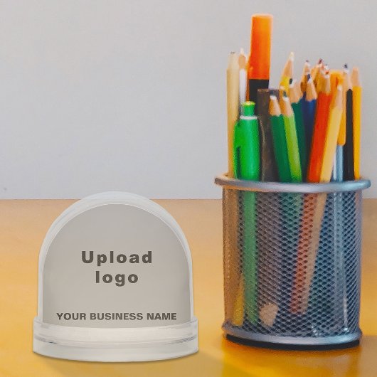 Gray Business Brand on Snow Globe