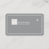 Gray Business Card with Travel Agent Logo 名刺 (正面)
