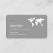 Gray Business Card with Travel Agent Logo 名刺 (裏面)