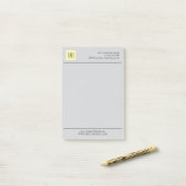Gray Business Logo Branding Minimal letterhead ポストイット (デスク上)